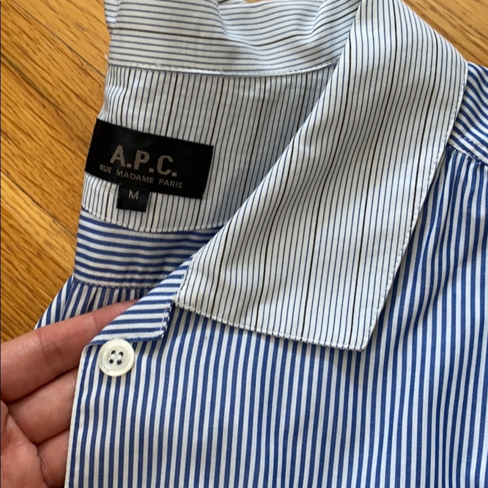 Apc Striped Button-Down Shirt View 3